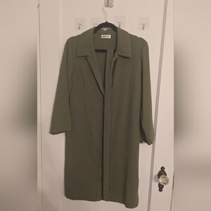 Olive Green Button-Up Shirt Dress